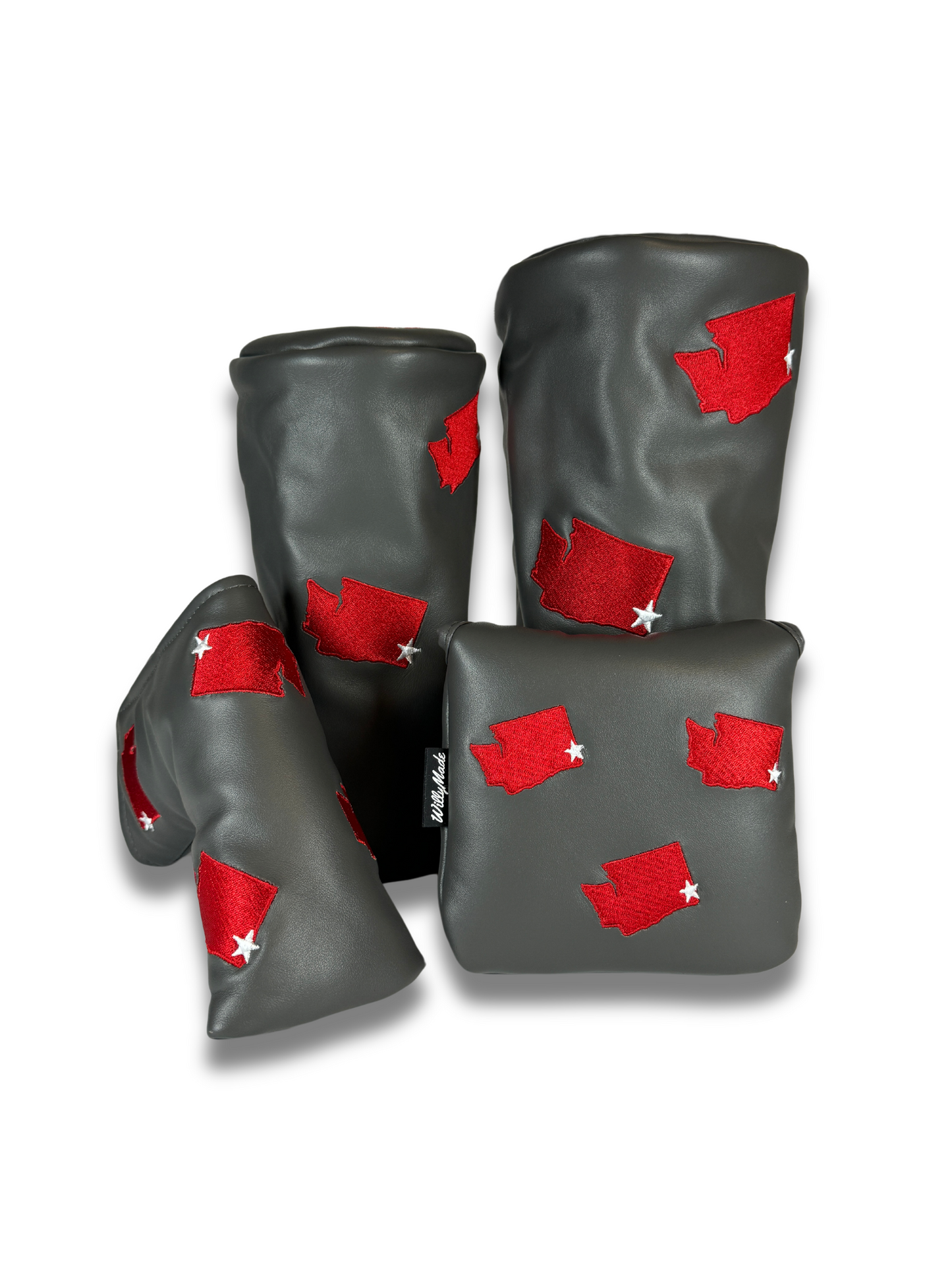 Nappa Grey and Red Headcover