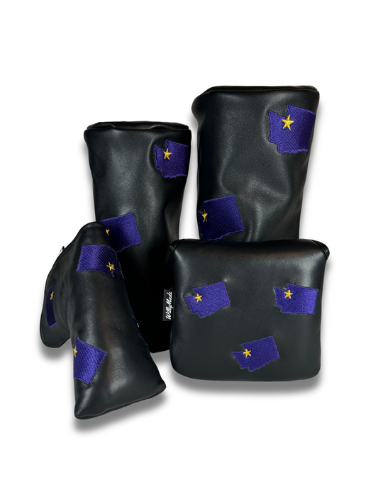 Nappa Black and Purple Headcover